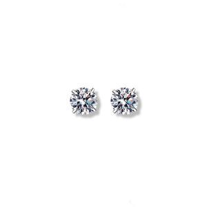 Classic Style Tested .20ctw Round Brilliant Moissanite 925 4 prong Stud Earrings